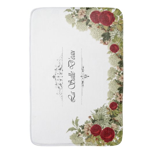 Floral French Powder Room Bath Mat (Voorkant Verticaal)