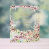 floral french romantic garden chateau wedding acryl bord (Neutraal)