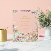 floral french romantic garden chateau wedding acryl bord (Huwelijk)