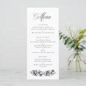 Floral French Rozen  Botanical Wedding Menu (Staand voorkant)