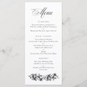 Floral French Rozen  Botanical Wedding Menu (Voorkant)