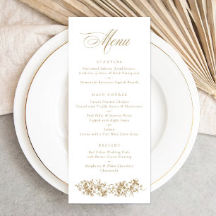 Floral French Rozen Botanical Wedding Menu
