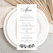 Floral French Rozen  Botanical Wedding Menu