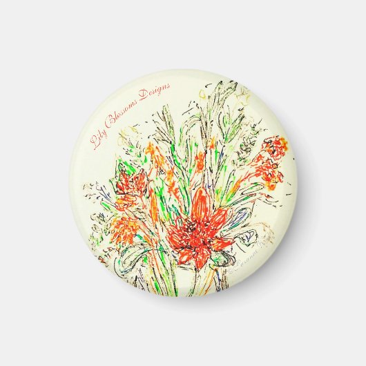 Floral fridge magnet, zazzle. magneet (Voorkant)