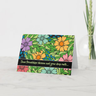 Floral Friends BFF voor een lange tijd denkend aan Kaart