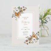 Floral Friendsgiving Dinner Invitation Sjabloon Kaart (Staand voorkant)