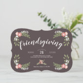 Floral Friendsgiving Holiday Kaart (Staand voorkant)
