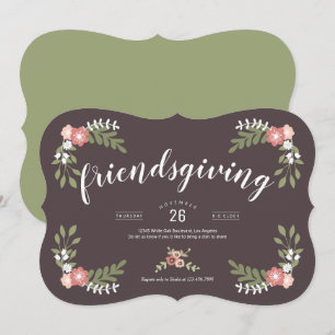Floral Friendsgiving Holiday Kaart