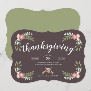 Floral Friendsgiving Holiday Kaart
