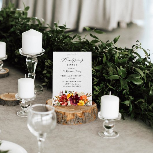 Floral Friendsgiving, Sinaasappel en Geel-goudHerf Kaart