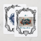  Floral Friendship Flat Bedankt Card .... (Voorkant / Achterkant)
