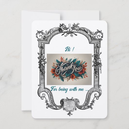  Floral Friendship Flat Bedankt Card .... (Voorkant)
