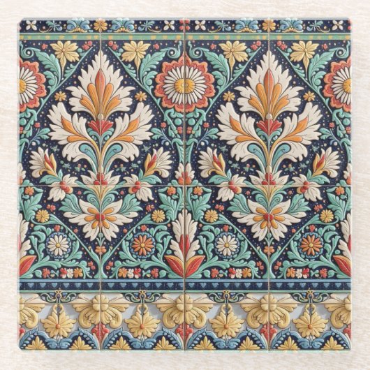 Floral Frieze Onderzetter Glazen Onderzetter (Voorkant)