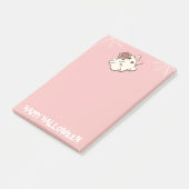 Floral Fright — Ghost with a Bouquet Post-it® Notes (Schuin)