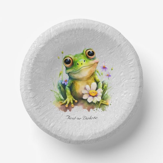 Floral Frog Paper Bowl Papieren Kommen (Voorkant)