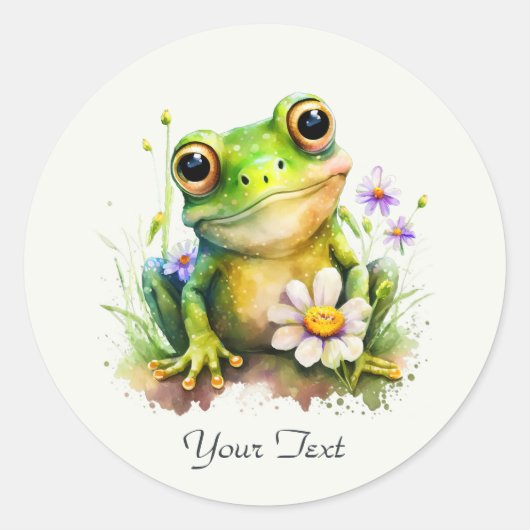 Floral Frog Sticker (Voorkant)