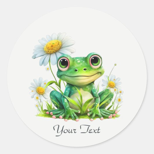Floral Frog Sticker (Voorkant)