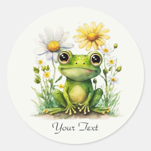 Floral Frog Sticker (Voorkant)