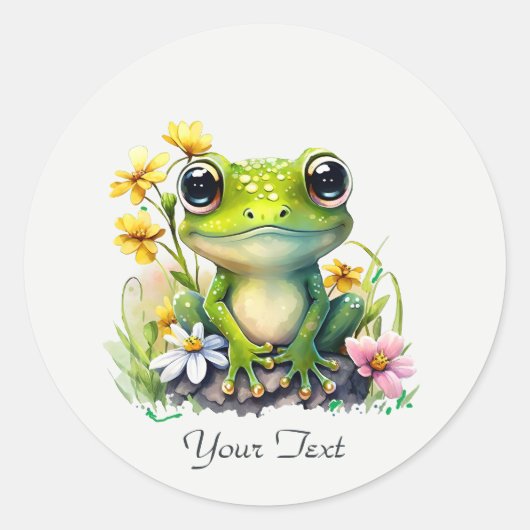 Floral Frog Sticker (Voorkant)