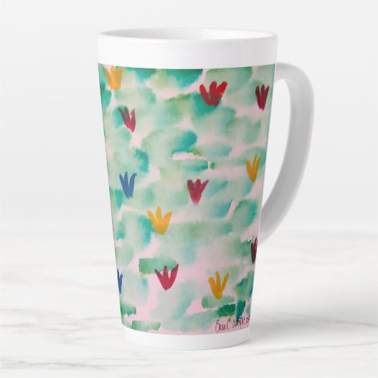 Floral Frolic Latte Mok (Rechterhoek)