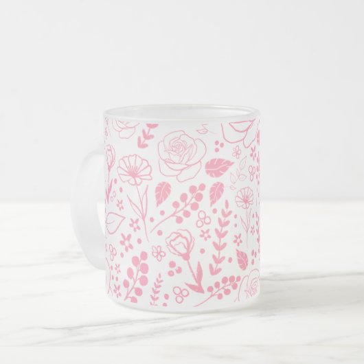 Floral Frosted Mok (Voorkant links)