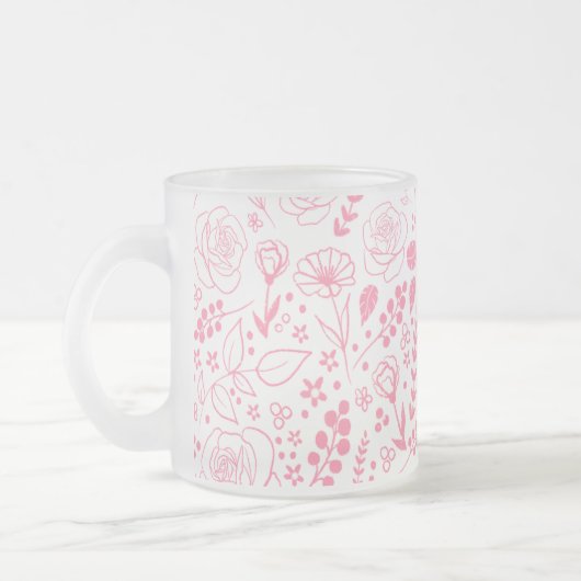 Floral Frosted Mok (Links)