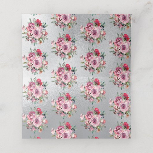 Floral Frosty Winter Rozen trouwkaarten Plaatskaartje (Binnenkant ongevouwen)