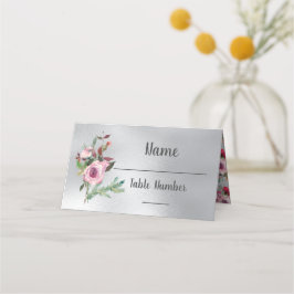 Floral Frosty Winter Rozen trouwkaarten Plaatskaartje