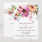 Floral, Fuchsia en Oranje bloemen Kaart (Voorkant / Achterkant)