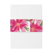 Floral Fuchsia | Green Waterverf Wedding Uitnodigingen Wikkel (Achterkant Voorbeeld)