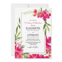 Floral Fuchsia | Groen | Black Stripes Bruiloft