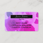 Floral Fuchsia Stylish Paars Faux Creditcard Visitekaartje (Achterkant)
