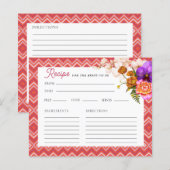 Floral Fuchsia Vrijgezellenfeest Recept Kaart (Voorkant / Achterkant)