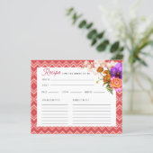 Floral Fuchsia Vrijgezellenfeest Recept Kaart (Staand voorkant)