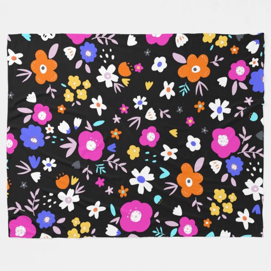 Floral Fun 60x80 Fleece Deken (Voorkant (Horizontaal))