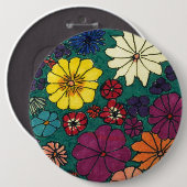 "Floral Fun" Abstracte Art Button (Voorkant /achterkant)