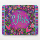 Floral Fun Bliss Moderne Stripe Inspirivity Muismat (Voorkant)