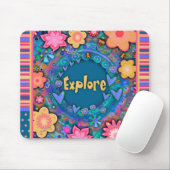Floral Fun Explore Stripe Inspirivity Mouse Muismat (Met muis)