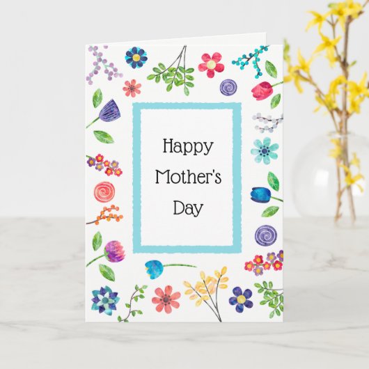 Floral Fun Happy Moederdag Groet Kaart (Gele Bloem)