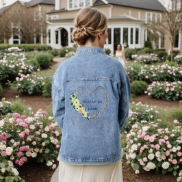 Floral Fun Mode Denim Jas Jacket