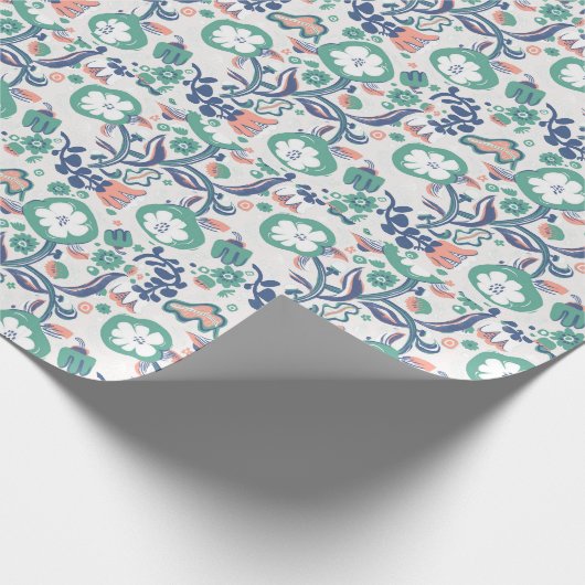Floral Fun print wit Cadeaupapier (Hoek)