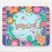 Floral Fun Renewal Moderne Stripe Inspirivity Muismat (Voorkant)