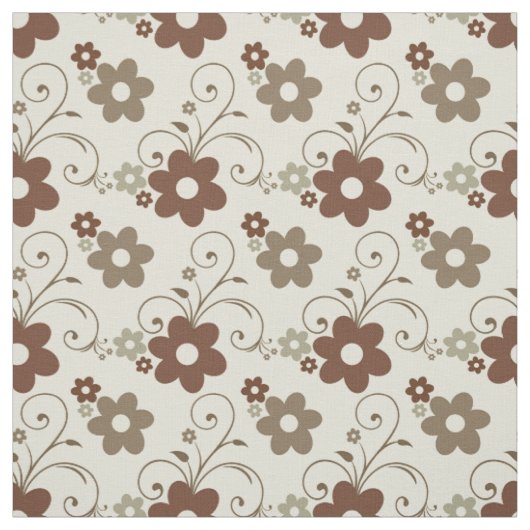 Floral Fun Retro Beige Stof (Swatch)