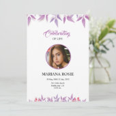 Floral Funeral Announcement Aankondiging (Staand voorkant)