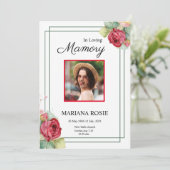 Floral Funeral Announcement Aankondiging (Staand voorkant)