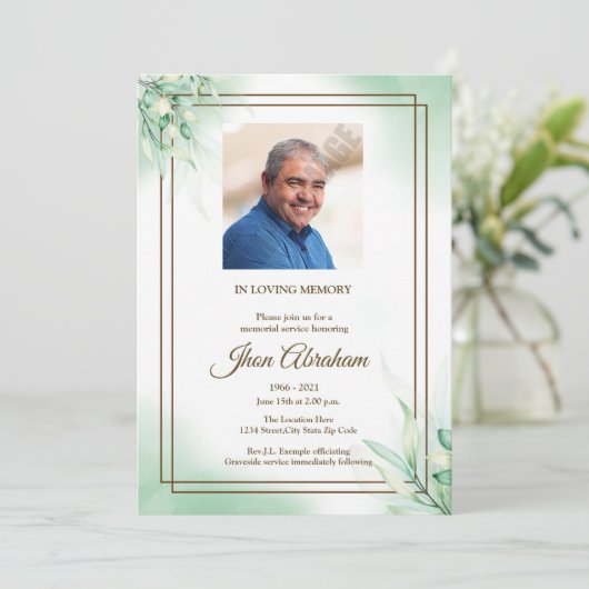 Floral Funeral Announcement Aankondiging (Staand voorkant)