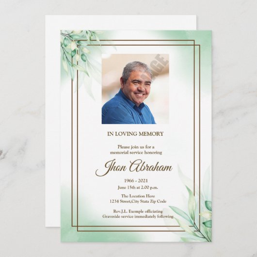 Floral Funeral Announcement Aankondiging (Voorkant / Achterkant)