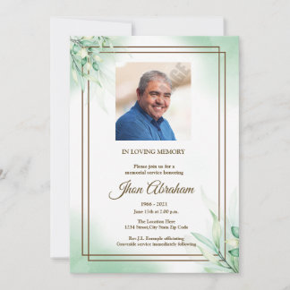 Floral Funeral Announcement Aankondiging