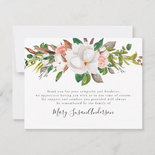 Floral Funeral Bedankkaart (Voorkant)