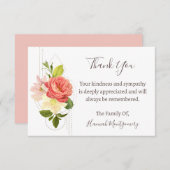 Floral Funeral Bedankt, sympathie Informatiekaartje (Voorkant / Achterkant)